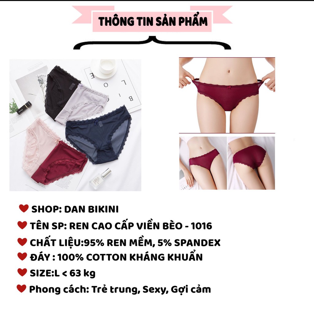 Quần Lót Nữ Ren cao cấp kháng khuẩn sexy gợi cảm ôm dáng không tạo hằn Mẫu 1016 | BigBuy360 - bigbuy360.vn
