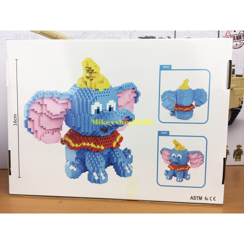 Xếp hình lego con voi Bộ lắp ráp chú voi con hàng  nanoblock nano block cho bé 1787 Mảnh Ghép HC MAGIC 1022