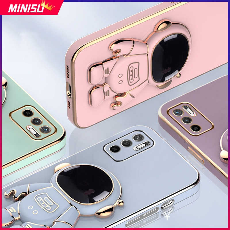 Ốp Điện Thoại Silicon Có Giá Đỡ Hình Phi Hành Gia Cho Xiaomi Redmi Note 12 11 10 Pro 11S 10S 9S 12S