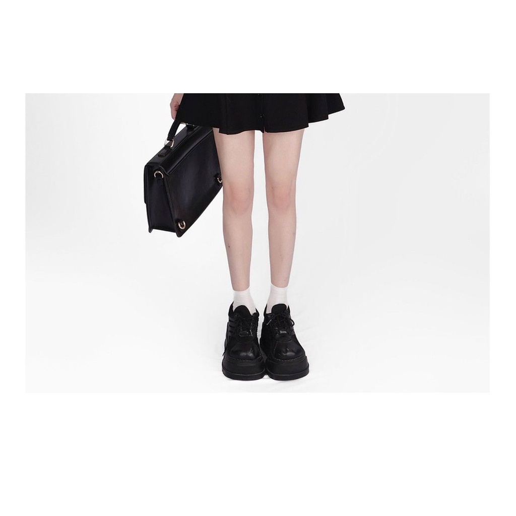Áo Sơ Mi Đen Ngắn Tay Phong Cách Preppy Ngọt Ngào Mùa Hè