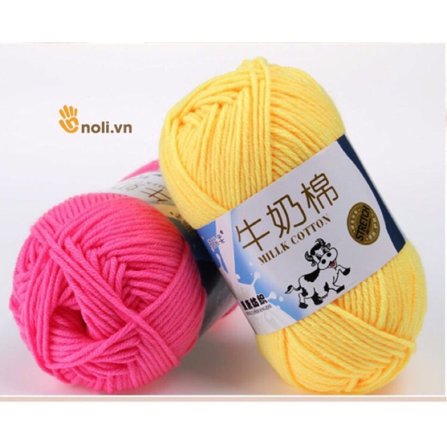 Len milk bò 50g mềm mịn, tơi xốp, nhiều màu dành cho người mới bắt đầu học đan móc khăn áo, thú bông, túi xách (24-51)