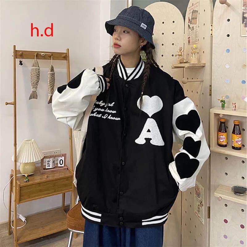 Áo bomber Chữ A TimChất gió mềmhàng 1 lớp cổ, tay áo và gấu áo có bo dệt xịnfreesize 50kgphong cách hàn Quốc