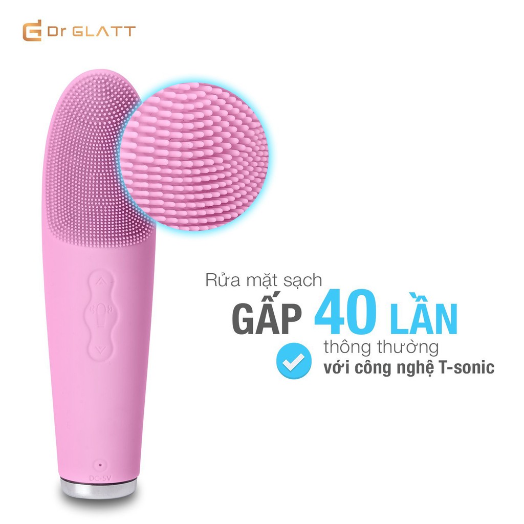 Máy rửa mặt Dr Glatt Dua Fit Pro, chăm sóc da toàn diện, rửa mặt, tẩy trang, đẩy dưỡng 3in1