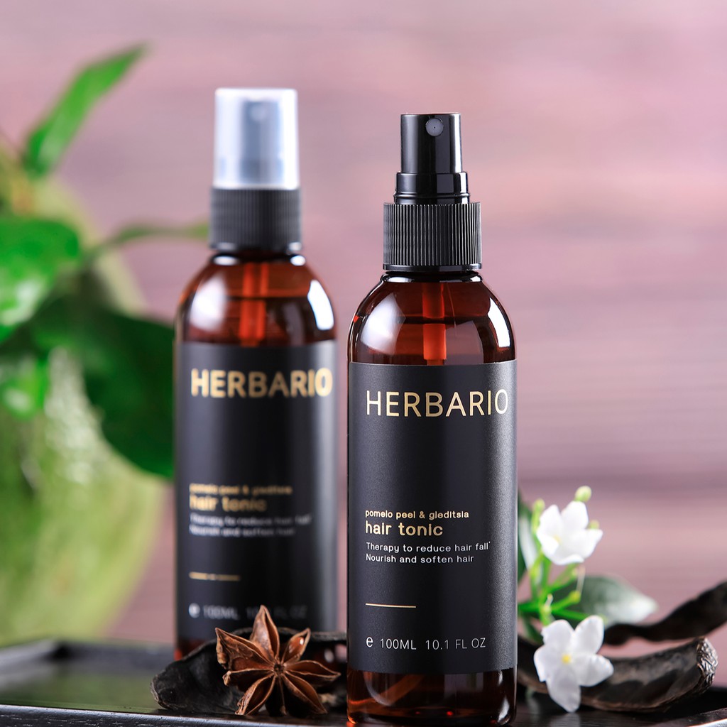 Nước dưỡng tóc tinh dầu Vỏ Bưởi và Bồ Kết Herbario 100ml (pomelo peel & gleditsia) kích thích mọc tóc, giảm rụng tóc