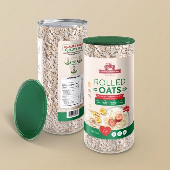 Yến mạch cán dẹt nguyên hạt của Úc Red Tractor Food Rolled Oats 400g