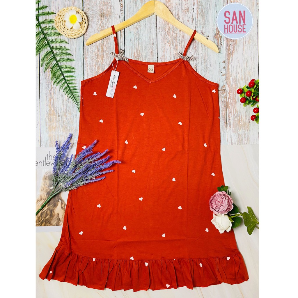 Đầm ngủ 2 dây, chất liệu cotton, màu sắc tươi sáng, đầm ngủ sexy đuôi cá, hàng nhập Quảng Châu xịn xò | BigBuy360 - bigbuy360.vn