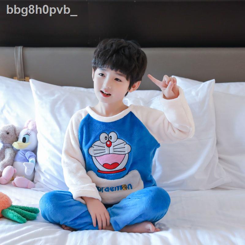 Bộ đồ ngủ trẻ em bằng vải nỉ mùa thu và đông bé gái trai dịch vụ tại nhà tinh tế hoạt hình lông cừu cách