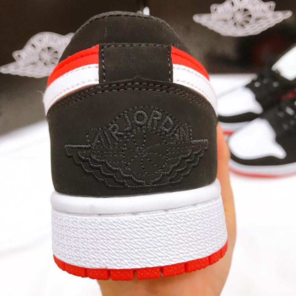 Giày Thể Thao Nam Nữ Ngô Thắng JD Low Đen Đỏ logo Trắng