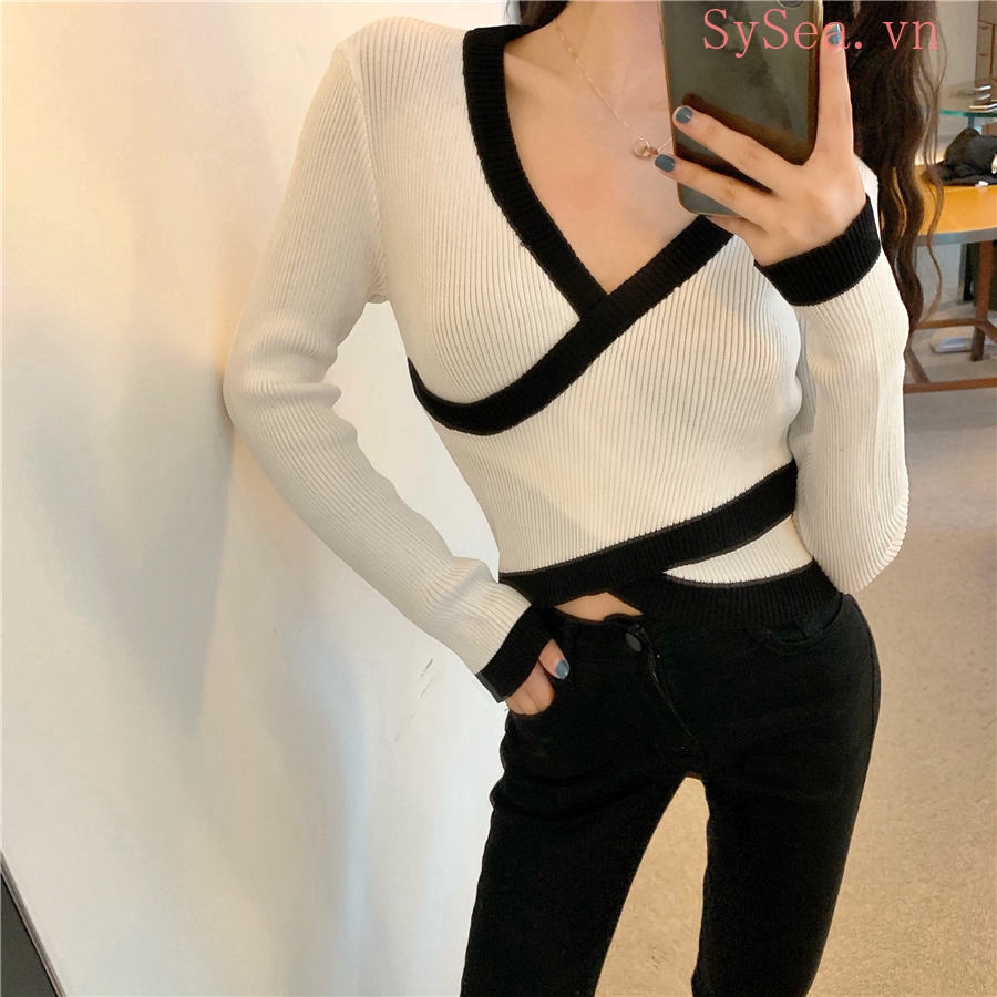 Áo Len Nữ Dài Tay Gợi Cảm Cá Tính