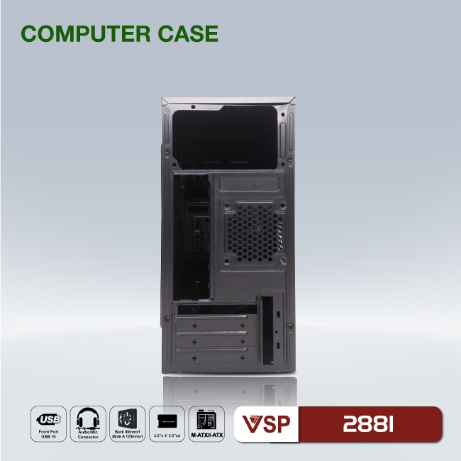 Vỏ máy tính Case VSP 2881 (M-ATX, I-ATX) Chính hãng phân phối | BigBuy360 - bigbuy360.vn