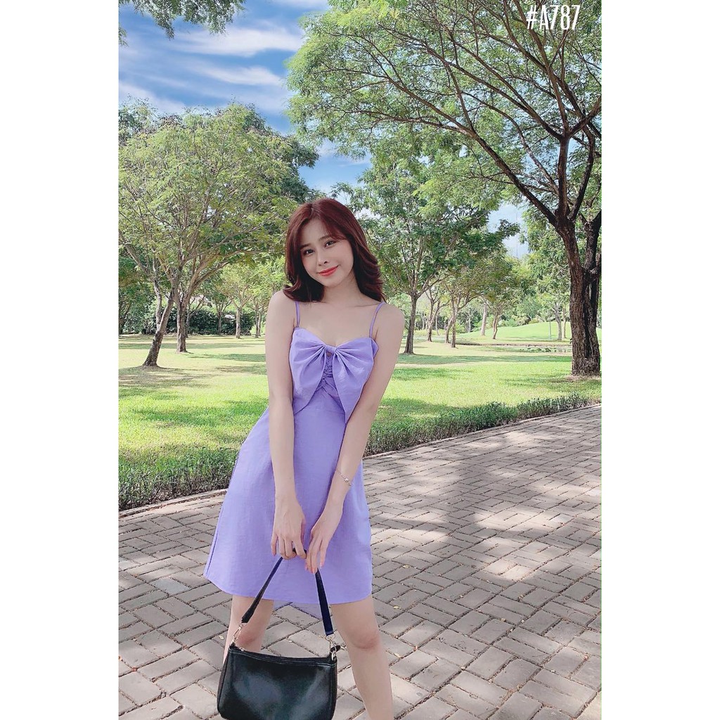 Đầm 2 dây nơ to - MSA787