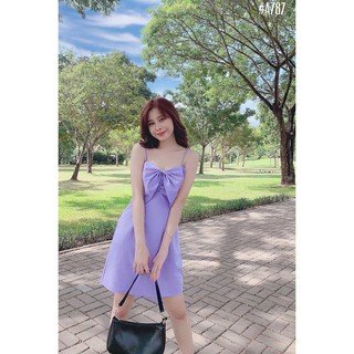Đầm 2 dây nơ to - msa787