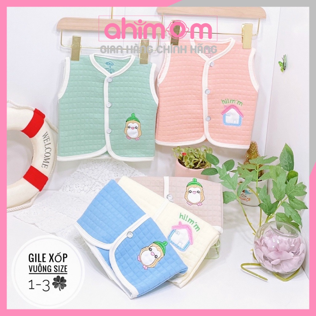 Áo gile cho bé - gile sơ sinh chất nỉ xốp cao cấp in hình cực đẹp - Ahimom