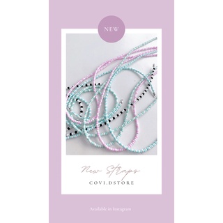 Dây đeo khẩu trang hạt tròn màu pastel - Handmade