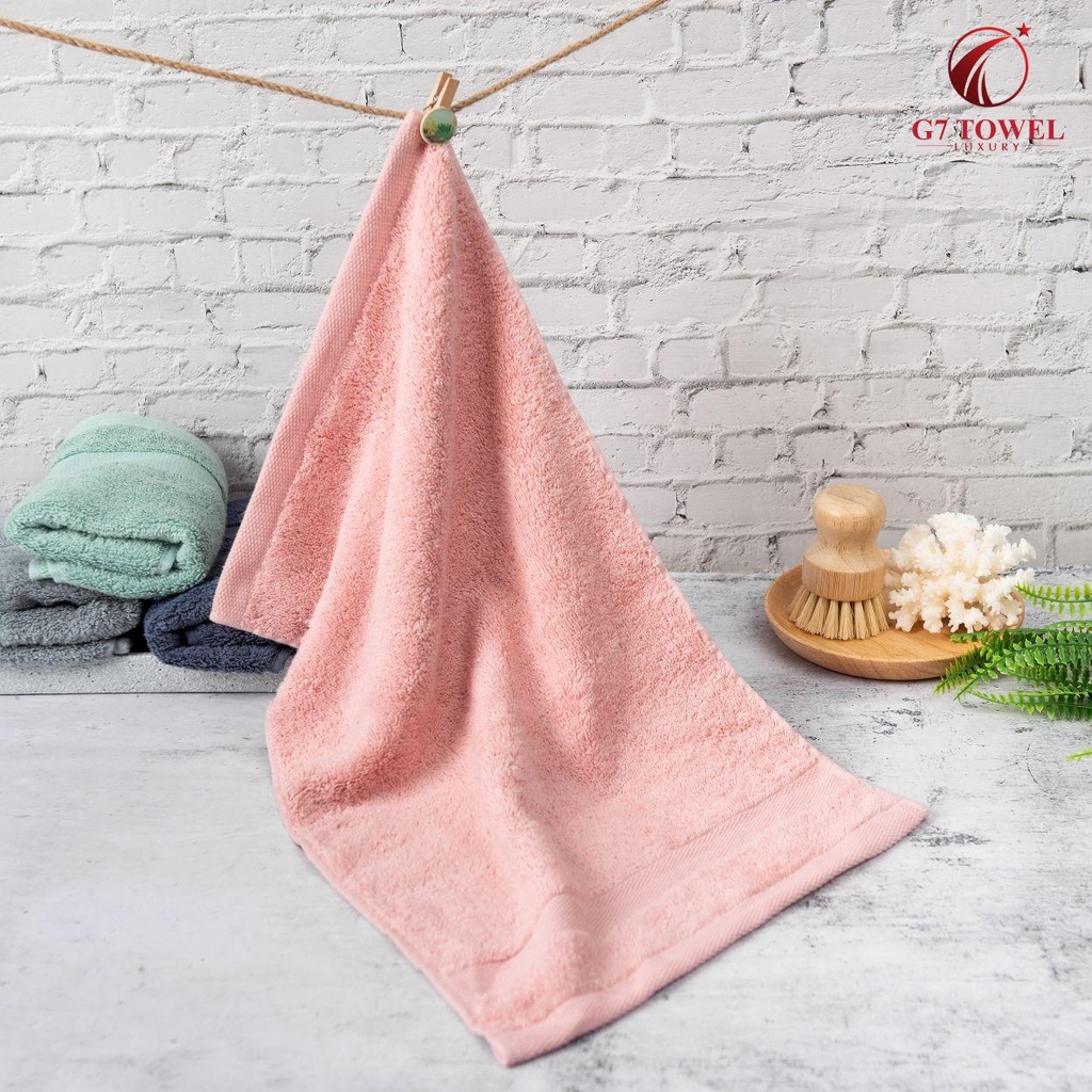 Khăn mặt cotton cao cấp G7 TOWEL-MOTTA FT03, 30x50cm, 100% sợi cotton nhập khẩu mềm mại, kháng khuẩn, thấm hút nước tốt