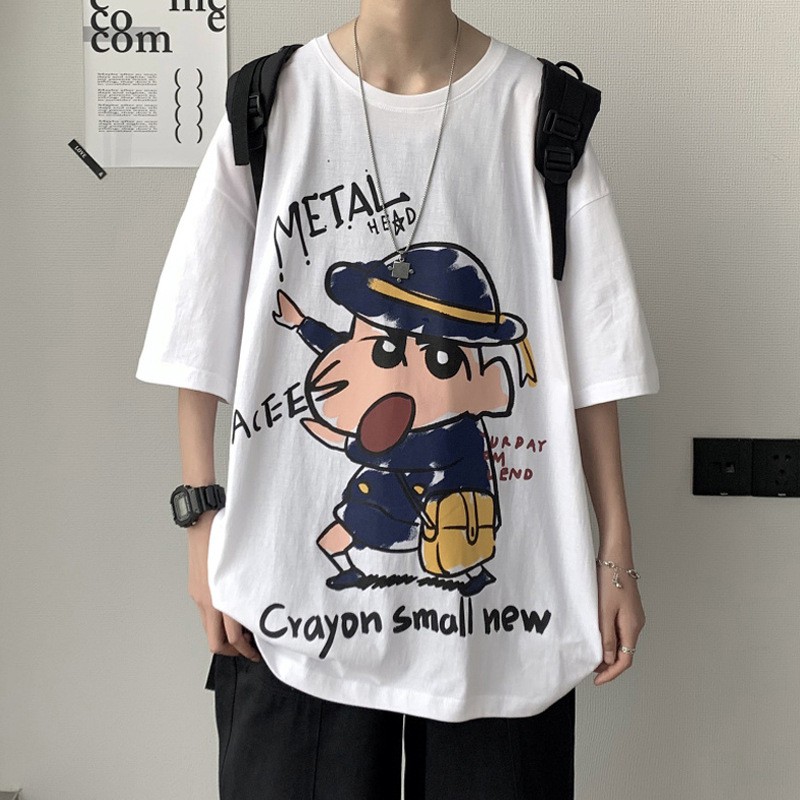 Áo thun unisex nam nữ tay lỡ phông form rộng CẬU BÉ BÚT CHÌ teen cổ tròn oversize cotton giá rẻ màu đen trắng tee pull