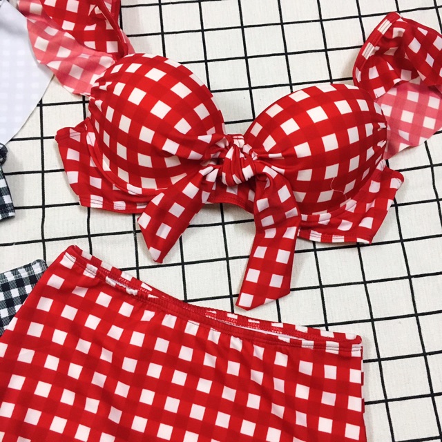 Bikini cúp ngực caro cánh tiên