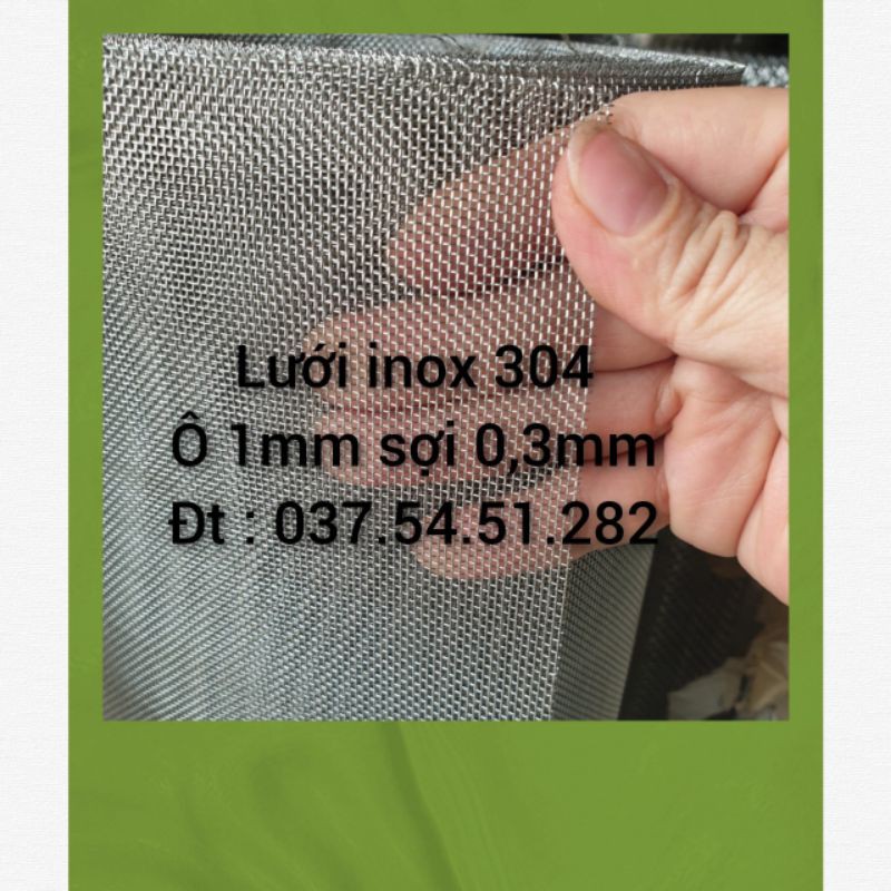 Lưới inox 304 ô 2mm - sợi 0,3mm ( bán  lẻ)