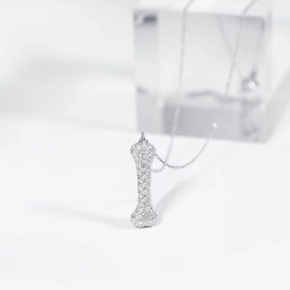 Vòng cổ Sợi Xích Phối Mặt Hình Xương Bằng Đồng Đính Đá Nhiều Màu Phong Cách Hàn Quốc Thời Trang Cho Nữ