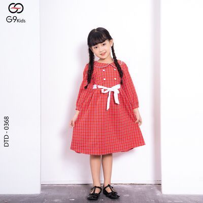Váy bé tay dài 0368 G9moza với chất liệu kate
