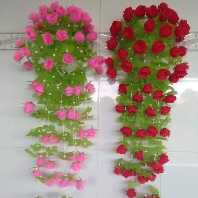 Thành phẩm Hoa hồng lụa treo tường