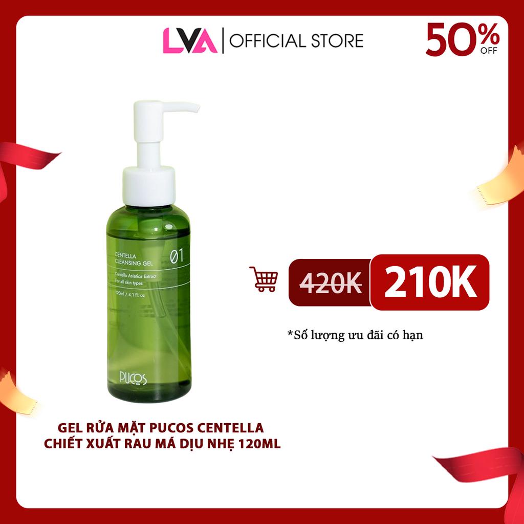 Gel Rửa Mặt Chiết Xuất Rau Má Dịu Nhẹ Mềm Da PuCos Centella Cleansing Gel 120ml