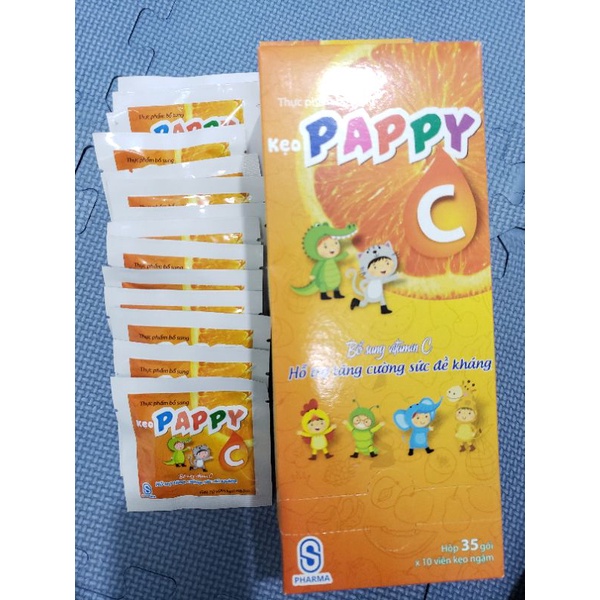 Pappy C kẹo ngậm vị cam, bổ sung vitamin C ,hỗ trợ tăng sức đề kháng