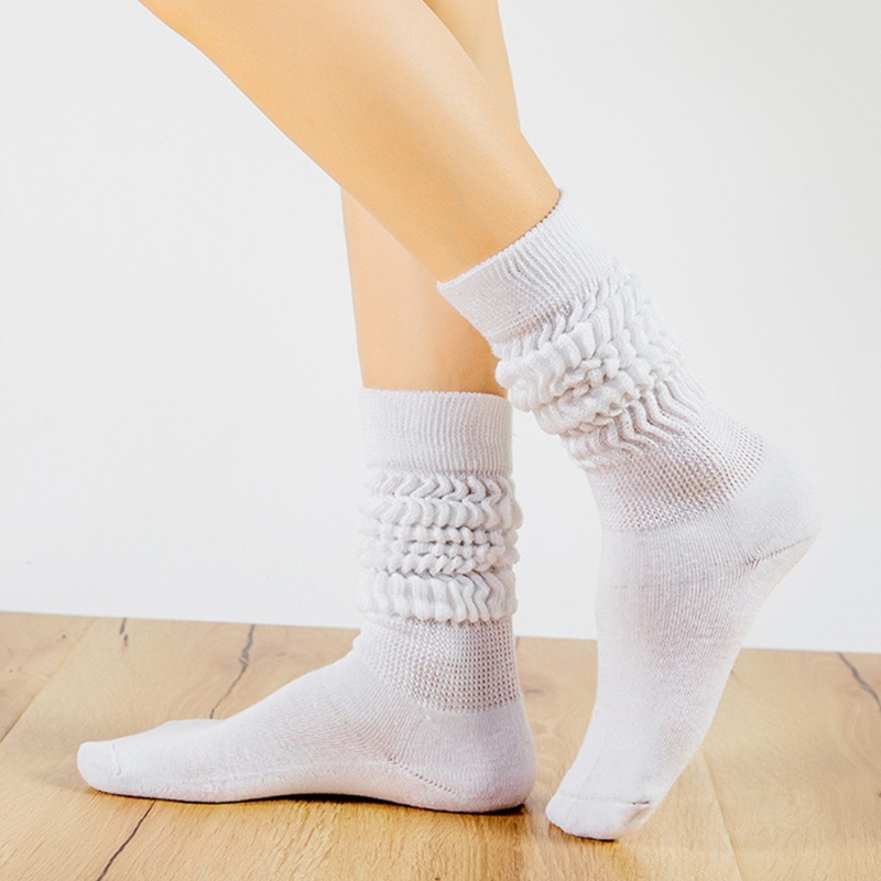 Youyo Vớ Ống Chân Dáng Rộng Xếp Chồng Lên Bong Bóng Cao Đến Đầu Gối Unisex