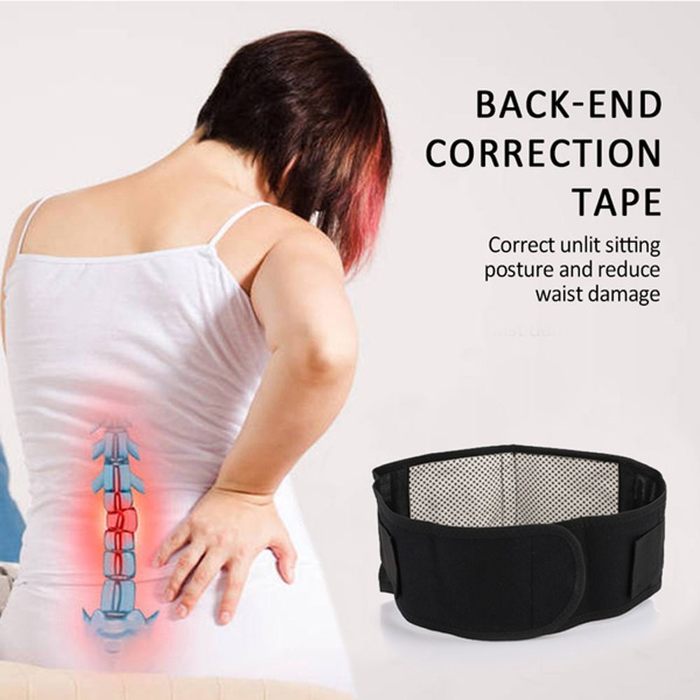 [Hàng mới về] Đai nịt bụng tự tạo nhiệt màu đen tùy chỉnh thoải mái hỗ trợ chăm sóc sức khỏe tiện lợi