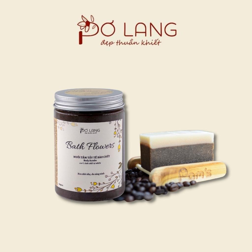 Combo giảm mụn lưng Xà bông Cà Phê 100gr và muối tắm Cà Phê Pơ Lang 230gr