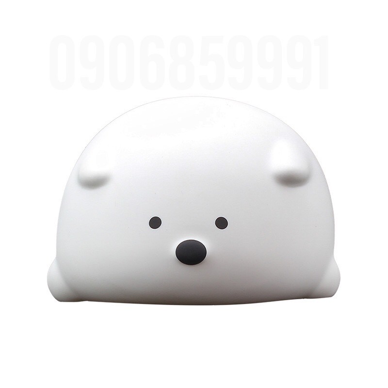 Đèn ngủ trang trí,đèn led silicon cảm ứng gấu mèo có remote - (JM-04)