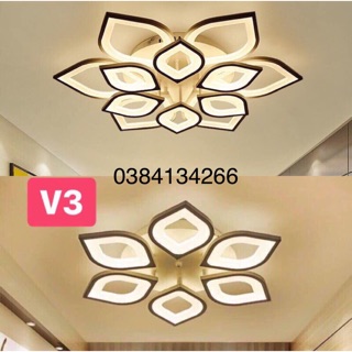 Combo đèn ốp trần cánh sen - điều khiển từ xa