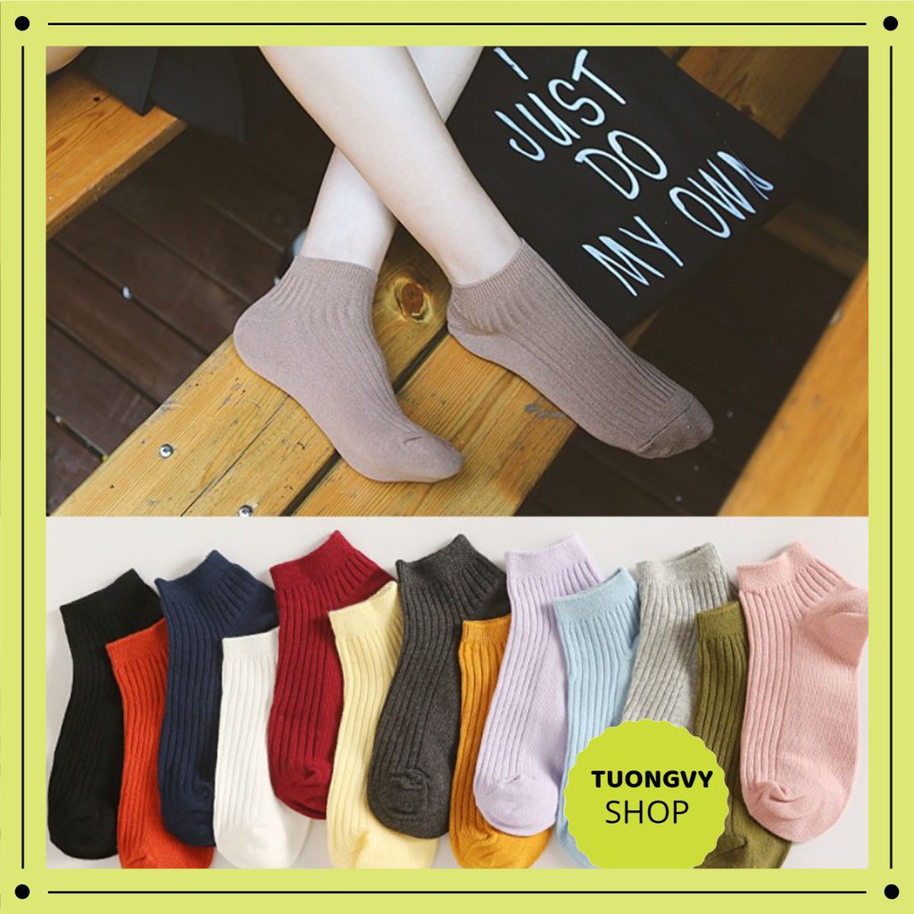 Tất nữ vintage 𝑭𝒓𝒆𝒆𝒔𝒉𝒊𝒑Tất Nữ Cổ Ngắn Cotton Sợi Xuất Hàn Hàng Loại Đẹp.