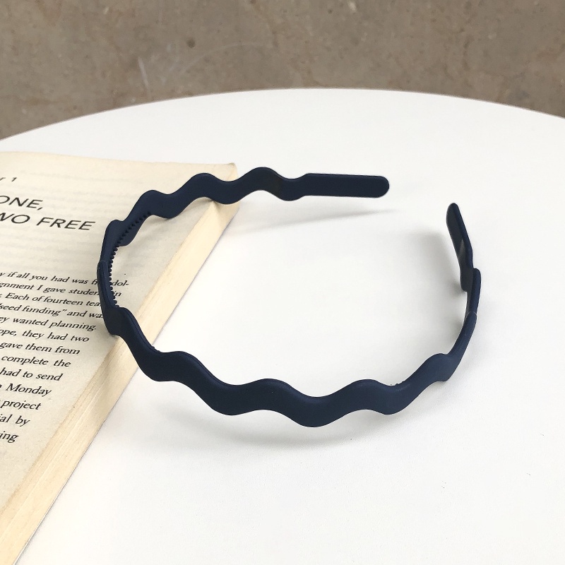 Băng đô resin hình gợn sóng màu trơn đơn giản phong cách Hàn Quốc nữ tính