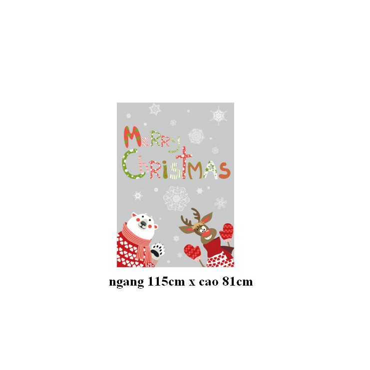 Decal trang trí Gấu trắng và Tuần lộc xinh xắn mừng Lễ NOEL