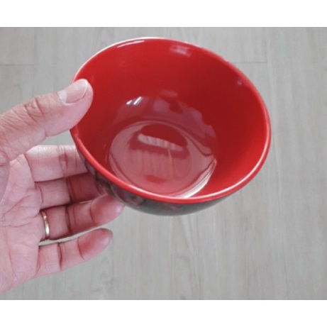 Chén chấm đựng gia vị tròn nhựa MELAMINE  đỏ đen 2 lớp hàng công ty bảo hành 6 tháng