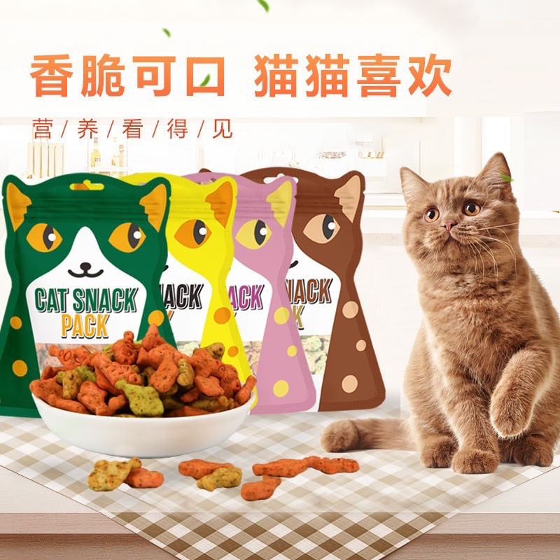 Bánh quy hình cá bánh thưởng cho mèo Cat Snack Pack yaho 80g