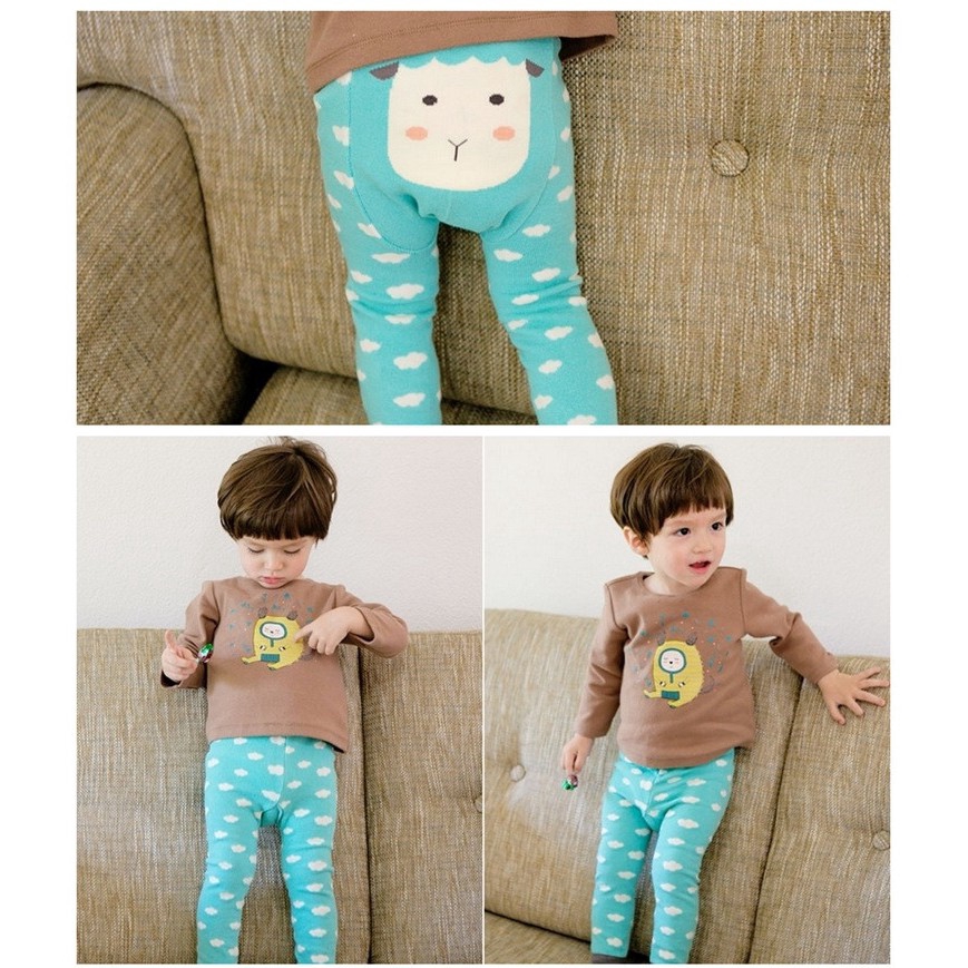 Quần Legging Chất Cotton Hoạ Tiết Hoạt Hình Cho Bé