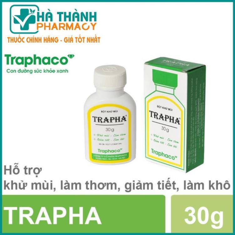 Trapha - Giúp khử mùi, làm thơm, ngăn ngừa các tác nhân gây mùi hôi nách, hôi chân, giảm tiết mồ hôi ở chân và nách