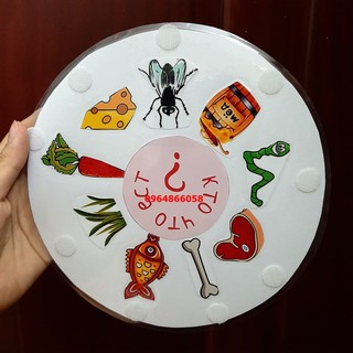 Đồ chơi Con gì ăn gì- Giấy cứng ép plastic có bóc dán