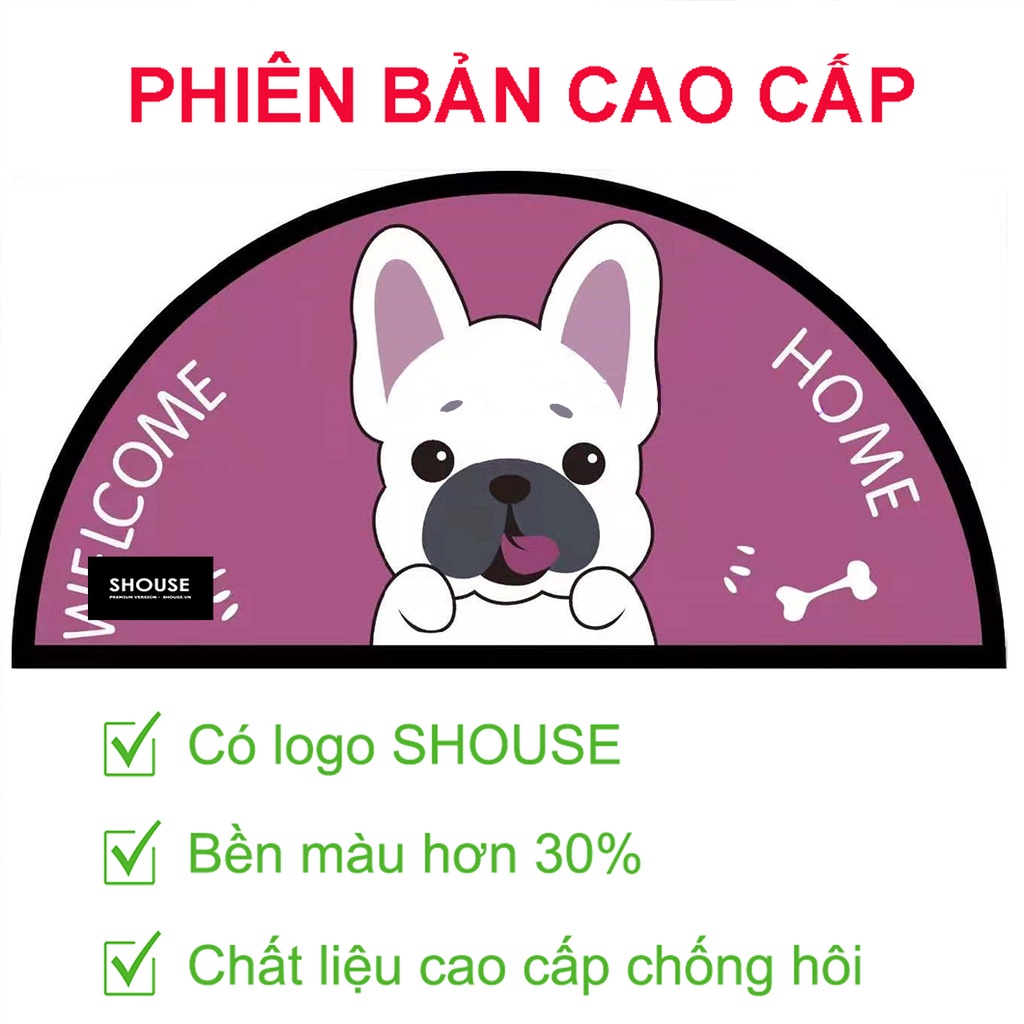 Thảm Lau Chân bán nguyệt Shouse thấm hút nước đế cao su chống trơn trượt phù hợp cho phòng khách nhà bếp tắm