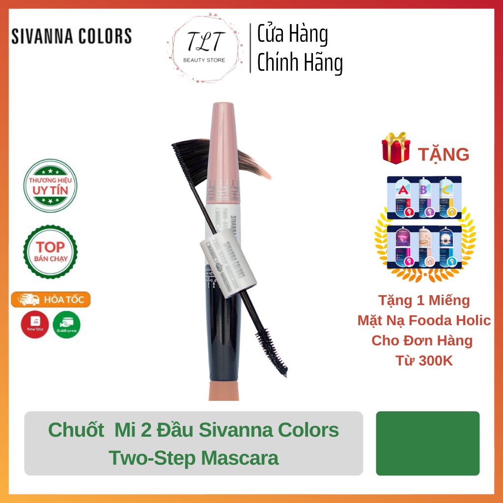 [Chính Hãng] Chuốt Mi Mắt 2 Đầu Sivanna Colors Two-Step Mascara Dài và Dày Mi Không Lem