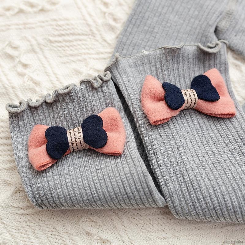 Quần legging phối nơ thời trang thu đông xinh xắn cho bé gái