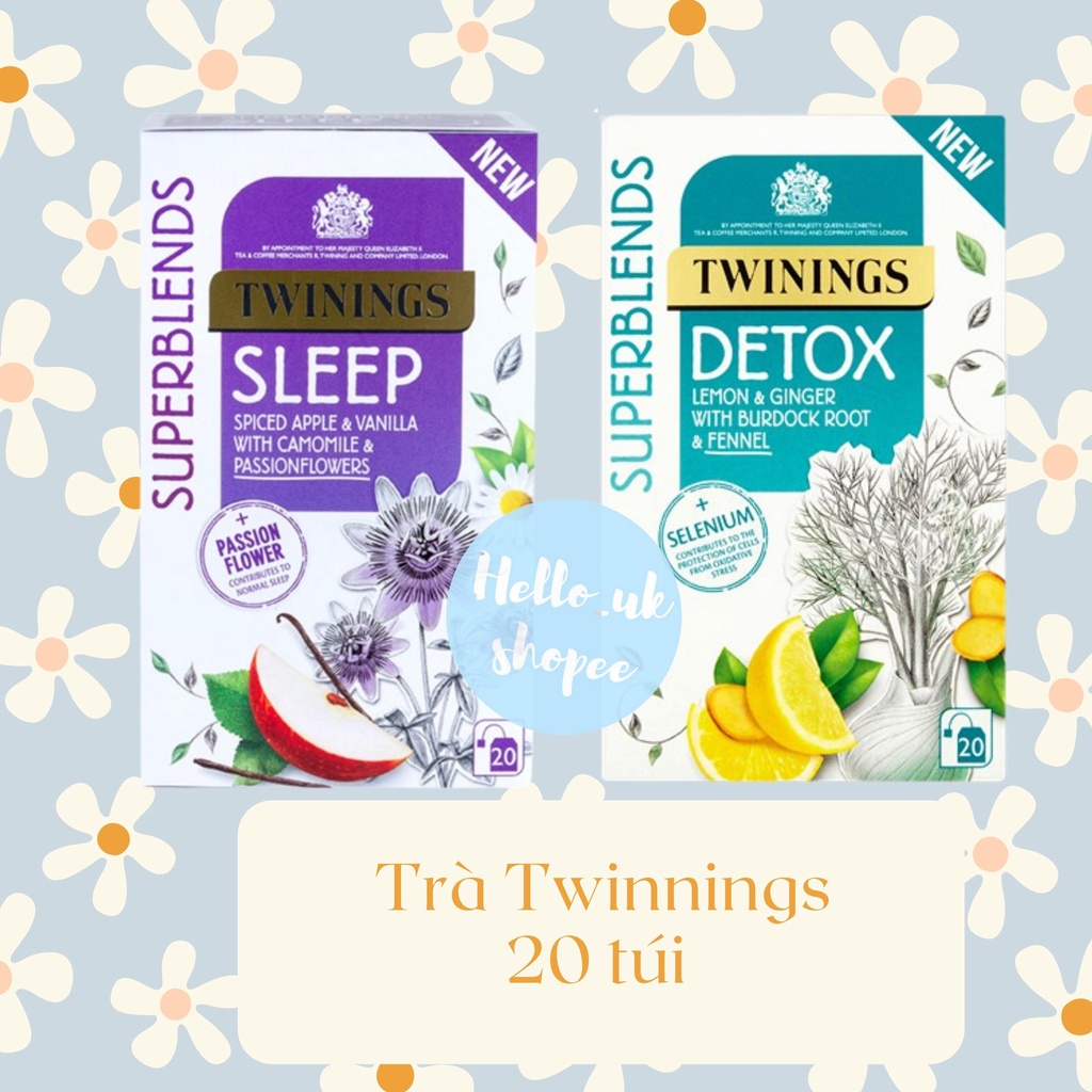 [Đủ bill UK] Trà Twinings thảo mộc detox, ngủ ngon, tiêu hóa, đề kháng, nhân sâm