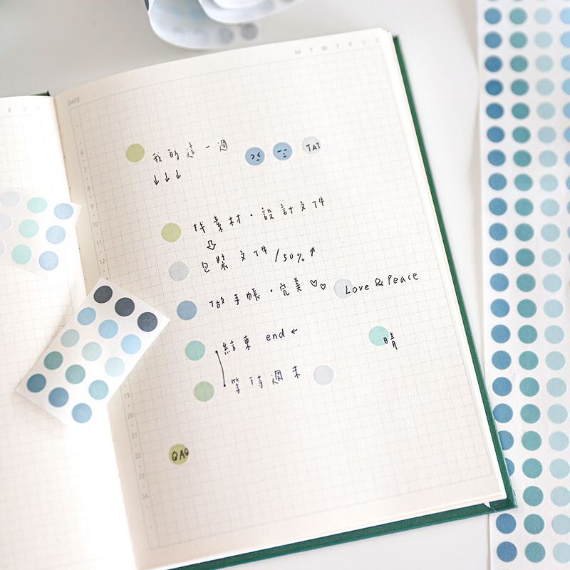 Morandi Colorful Practical Tape polka dot decoration washi tape bullet journal scrapbooking deco Stickers 9 designs