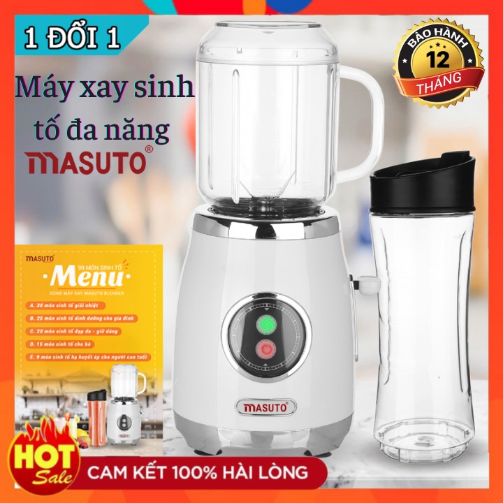 Máy xay sinh tố đa năng Masuto Blender chính hãng 0.6L công suất 300w - Hàng Chính Hãng - Bảo Hành 1 năm