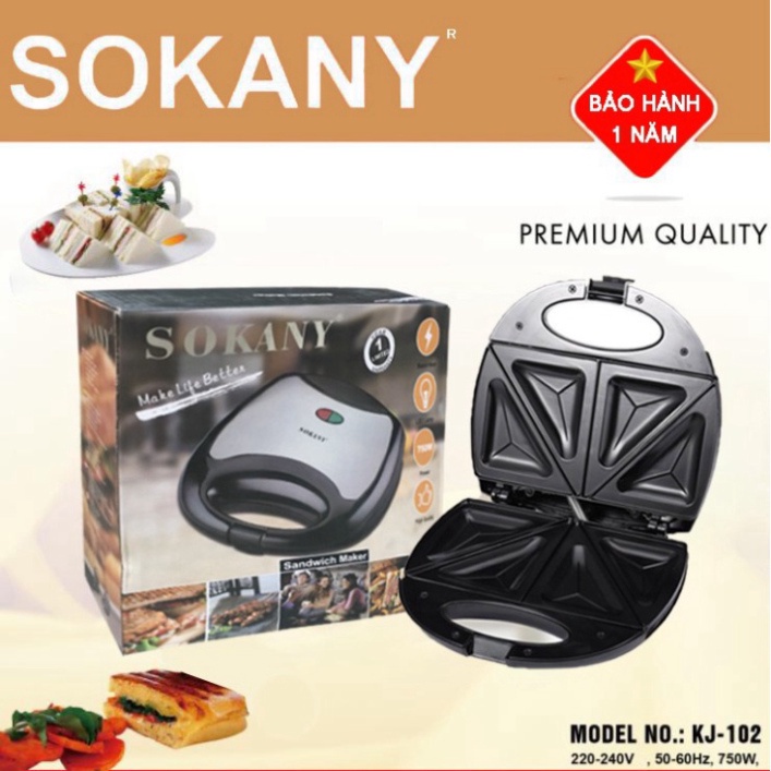 [Hàng Chính Hãng] Máy Nướng Bánh Sokany Cao Cấp,Máy Nướng Bánh Mỳ Sandwich Sokany - Bảo Hành 12 tháng
