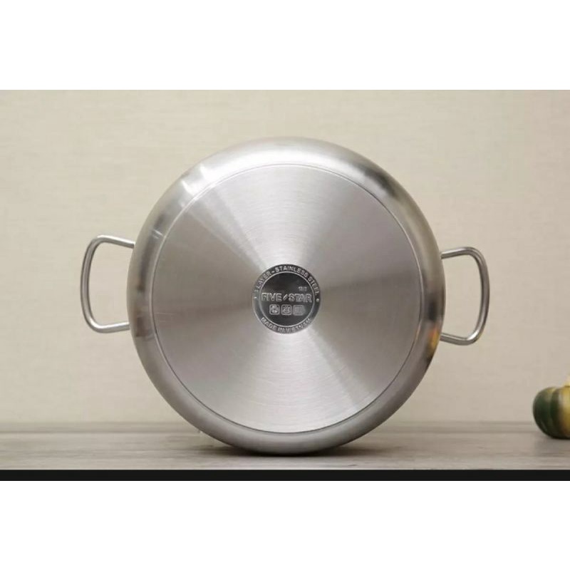 Nồi inox cao cấp FIVESTAR 28 CM NẮP kiếng 3 đáy nấu  được bếp từ, bếp ga, bếp hồng ngoại