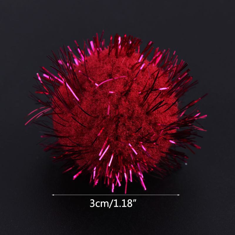 Set 100 Quả Cầu Lông Xù Mini 30mm Mềm Mại Làm Đồ Chơi Thủ Công Cho Bé