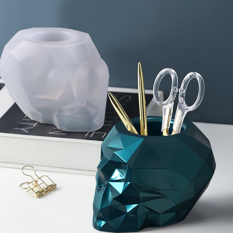 Khuôn Silicone Làm Chậu Hoa Hình Đầu Lâu